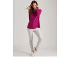 MILLERS - Womens Tops -  Long Sleeve Brushed Cowl Neck Wrap Front - Plum