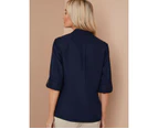 NONI B - Womens Tops - Pocket Detail Shirt - Navy Blazer