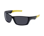 Solarized Male Athletic Wrap Matte Black Yellow Wrap Sunglasses