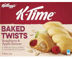 Kellogg's K-Time Baked Twists, Raspberry and Apple Flavour Snack Bars, 185g, 5 Count (Pack of 1)