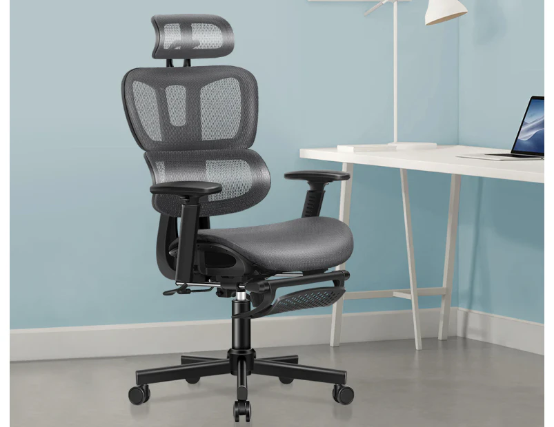 ALFORDSON Ergonomic Office Chair Mesh Executive Seat Work Computer Gaming Grey