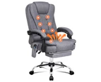 ALFORDSON Massage Office Chair Heated Seat Executive Fabric Grey