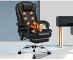 ALFORDSON Massage Office Chair Heated Executive Computer Seat Gaming Racer Black