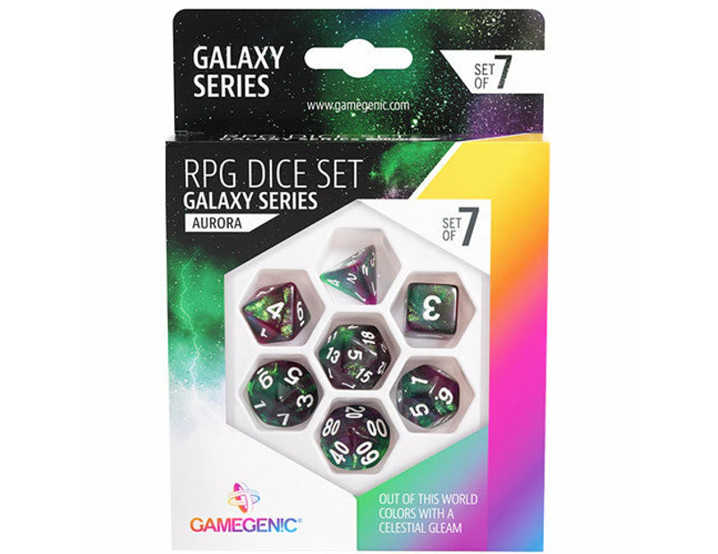 Gamegenic Galaxy Series Aurora Rpg Dice Set (7pcs)