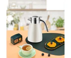 SOGA 1.2L Stainless Steel Kettle Insulated Vacuum Flask Water Coffee Jug Thermal White