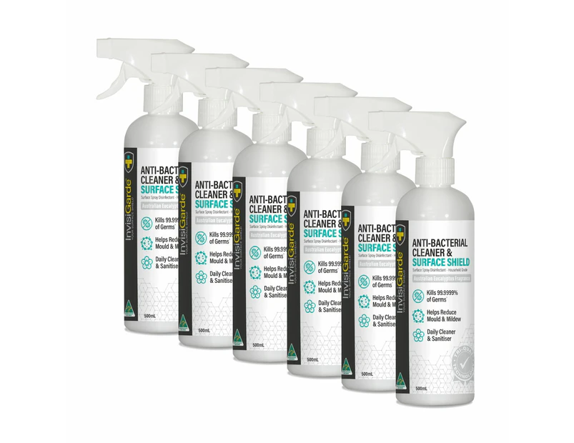 6 x InvisiGarde® Anti-Bacterial Cleaner. Bleach Free & Australian Made
