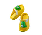 Dadawen Toddler Cute Cartoon Slippers Soft Bottom Dinosaur Shape Suitable for 1-2 Year Old-Yellow