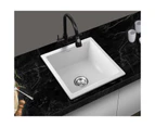 Welba Kitchen Sink 38x38cm Granite Stone Sink Basin Single Bowl White