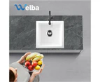 Welba Kitchen Sink 38x38cm Granite Stone Sink Basin Single Bowl White