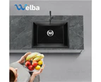 Welba Kitchen Sink 55x45cm Granite Stone Sink Laundry Basin Single Bowl Black