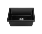 Welba Kitchen Sink 55x45cm Granite Stone Sink Laundry Basin Single Bowl Black