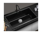 Welba Kitchen Sink 70x45cm Granite Stone Sink Laundry Basin Single Bowl Black