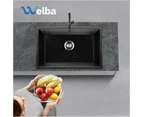 Welba Kitchen Sink 70x45cm Granite Stone Sink Laundry Basin Single Bowl Black