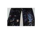 Brand New Dolce & Gabbana Denim Pants with Color Splash Print - Black