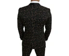 Floral Pattern Slim Fit Dolce & Gabbana Suit - Black