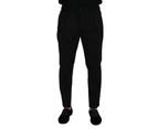 Authentic Dolce & Gabbana Black Pants with Logo Details - Black