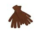 Winter Gloves with Logo Detail and 100% Cashmere Material - Brown