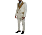 Double Breasted 2-Piece Suit with Slim Fit - Off White