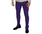 MainLine Wool Blend Pants with Logo Details - Purple