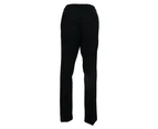 Dress Pants Trousers with Slim Fit and Logo Details - Black