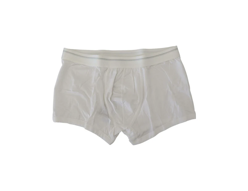 Luxury Designer Boxer Shorts with Logo Details and Elastic Waistband - White