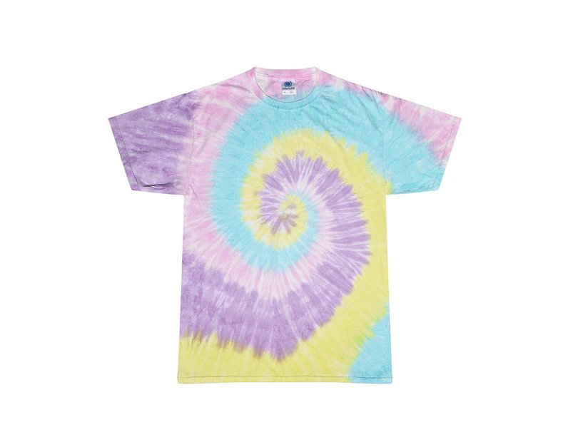 Colortone Womens Rainbow Tie-Dye Short Sleeve Heavyweight T-Shirt (Jelly Bean) - RW2627