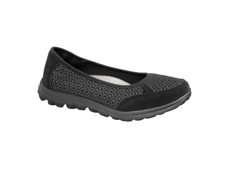 Boulevard Womens Slip On Memory Foam Shoes (Black) - DF1338