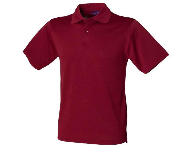 Henbury Mens Coolplus® Pique Polo Shirt (Burgundy) - RW635