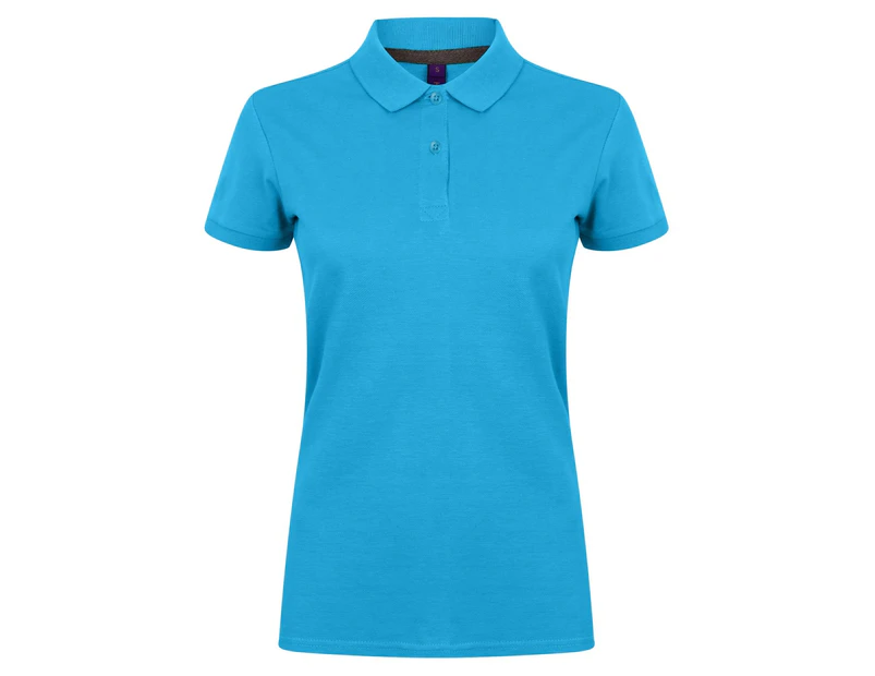 Henbury Womens Micro-Fine Short Sleeve Polo Shirt (Sapphire Blue) - RW5421