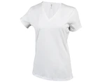 Kariban Womens Feminine Fit Short Sleeve V Neck T-Shirt (White) - RW711