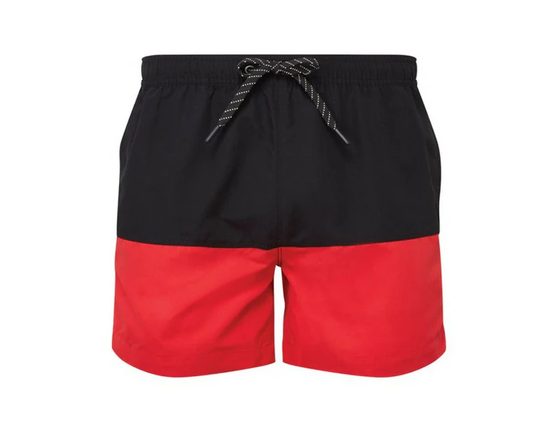Asquith & Fox Mens Swim Shorts (Black/Red) - RW8840