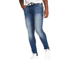 Crosshatch Mens Barbeck Slim Jeans (Tinted Blue) - BG689