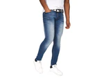 Crosshatch Mens Barbeck Slim Jeans (Tinted Blue) - BG689