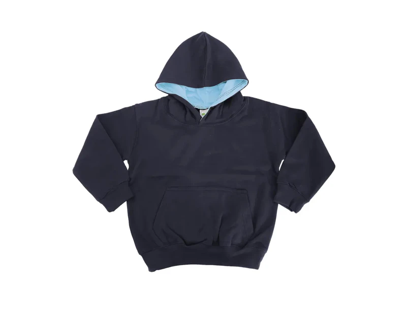 Awdis Kids Varsity Hooded Sweatshirt / Hoodie / Schoolwear (New French Navy/Sky Blue) - RW172