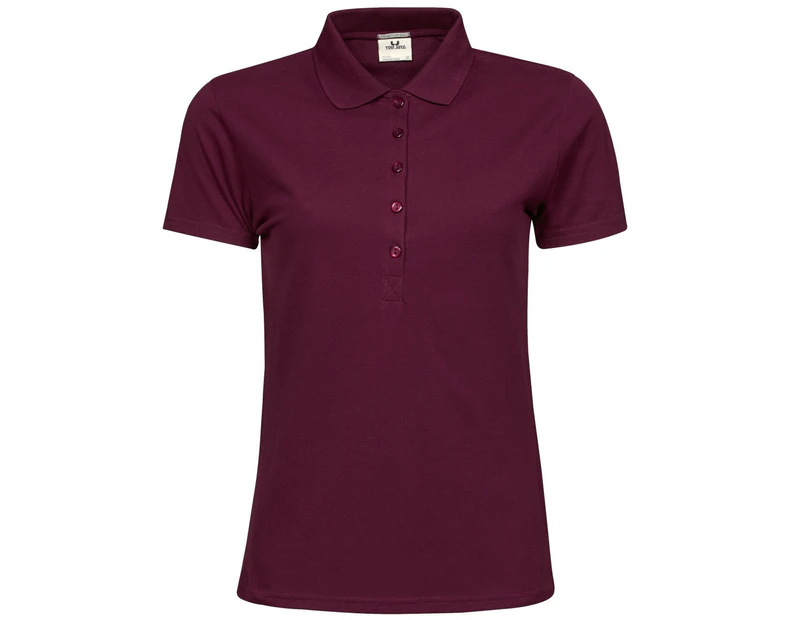 Tee Jays Womens Luxury Stretch Short Sleeve Polo Shirt (Wine) - BC3307