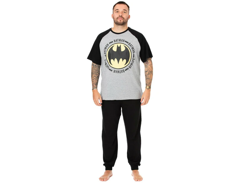 Batman Mens Logo Long Pyjama Set (Grey/Black) - NS7123