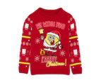 SpongeBob SquarePants Childrens/Kids Knitted Christmas Jumper (Red) - NS6922