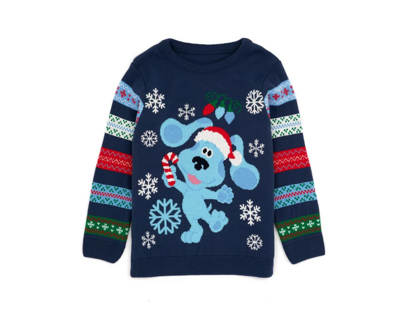 Blue´s Clues & You! Childrens/Kids Knitted Christmas Jumper (Navy Blue) - NS6917