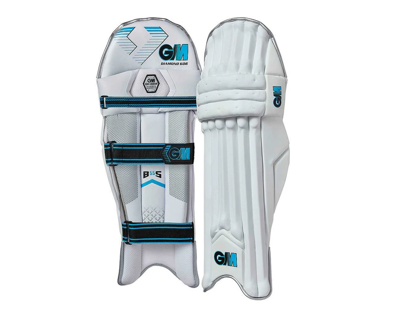 Gunn And Moore Unisex Adult Diamond 606 Right Hand Cricket Batting Pads (White/Blue) - RD3156