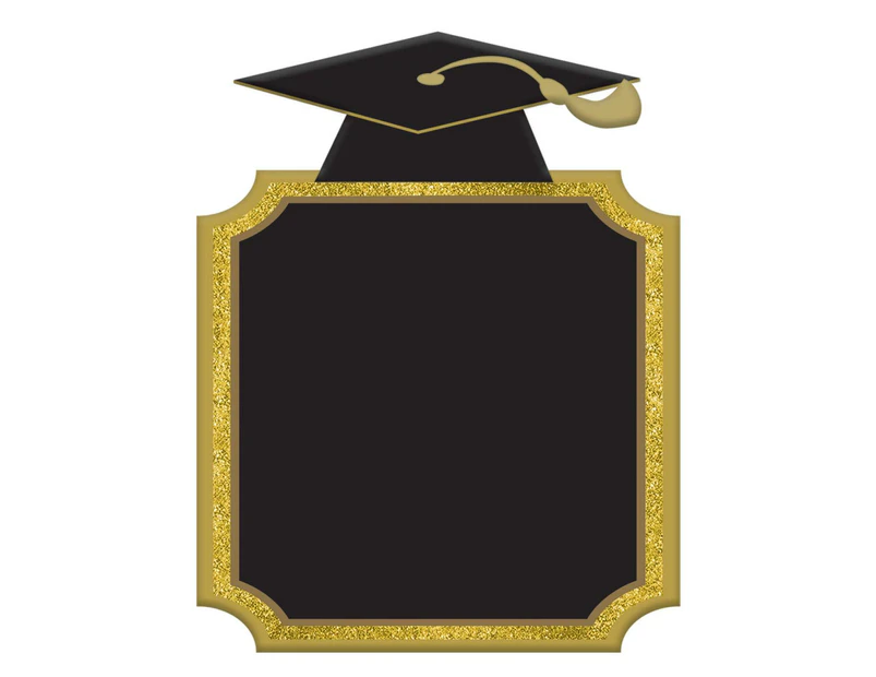Amscan Graduation MDF Chalk Board (Black/Gold) - SG22936