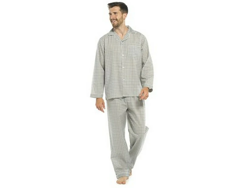 Walter Grange Mens Checked Pyjama Set (Grey) - UT1790