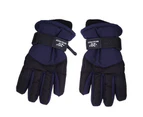 1 Pair Children Warm Gloves Windproof Non-slip Stretchy Full Finger Keep Warm Breathable Kids Winter Warm Snowboard Gloves for Outdoor-Dark Blue One Size