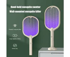 2 In 1 Electric Insect Racket Swatter USB Rechargeable Led Light Handheld Mosquito Killer For Smart Home - Green