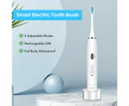 2 Heads Sonic Electric Toothbrush Teeth Clean Tool Soft Hair Tartar Plaque Calculus Remover Oral Hygiene Care Battery Power - Pink