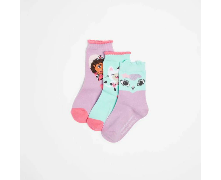 Girls Gabbys Dollhouse Socks - 3 Pack - Multi