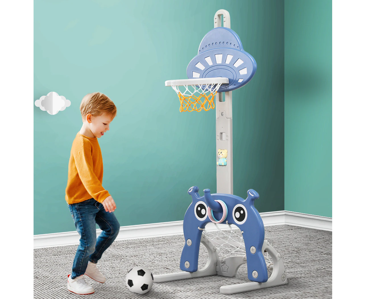 Bopeep Kids Basketball Hoop Set Stand Sports Gift Toys 5-in-1 Adjustable Height