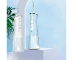 360° Oral Irrigator Rechargeable USB Water Flosser Portable Dental Water Jet Floss Pick Waterproof 300ML Teeth Cleaner 4 Nozzles - White