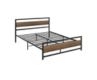 Artiss Bed Frame Double Size Metal Frame Black DREW