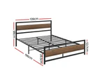 Artiss Bed Frame Double Size Metal Frame Black DREW