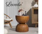 Levede Side Table Terrazzo Coffee End Tables Hourglass Magnesia Stool Stand 40cm